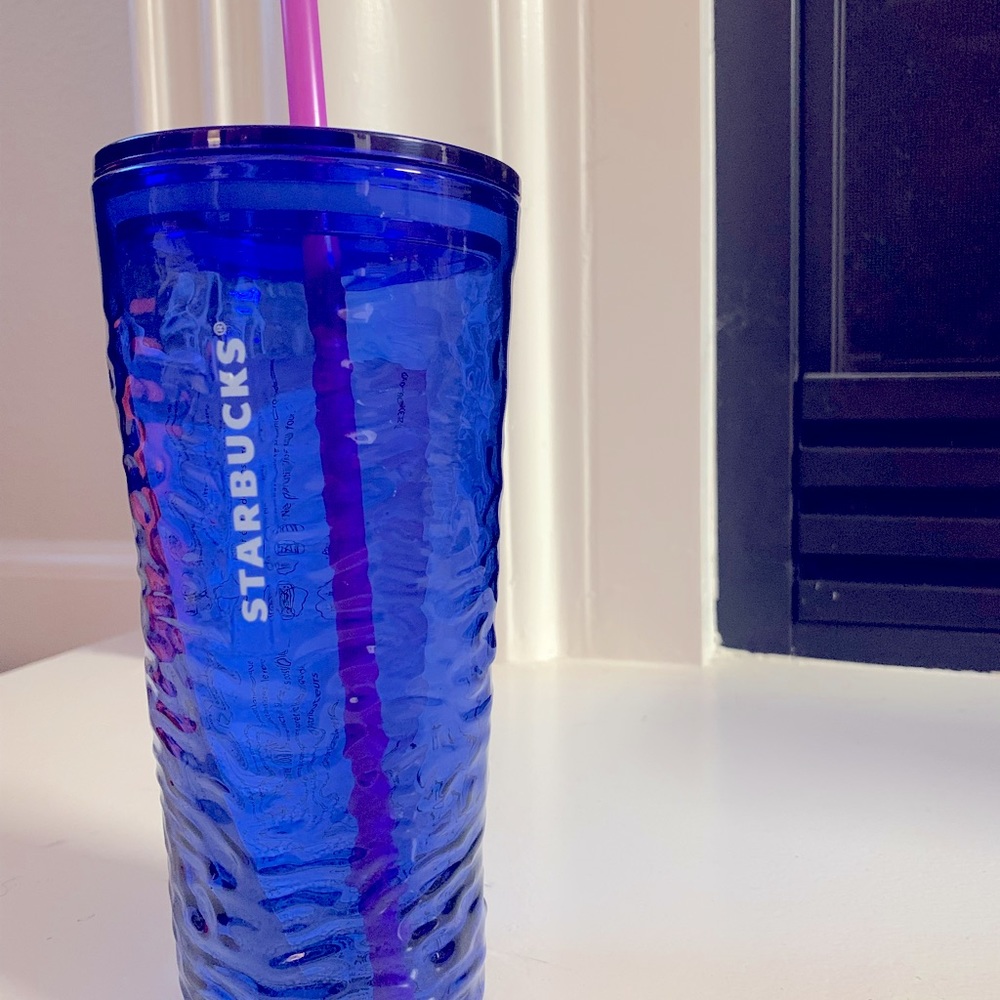 Starbucks blue glass cup